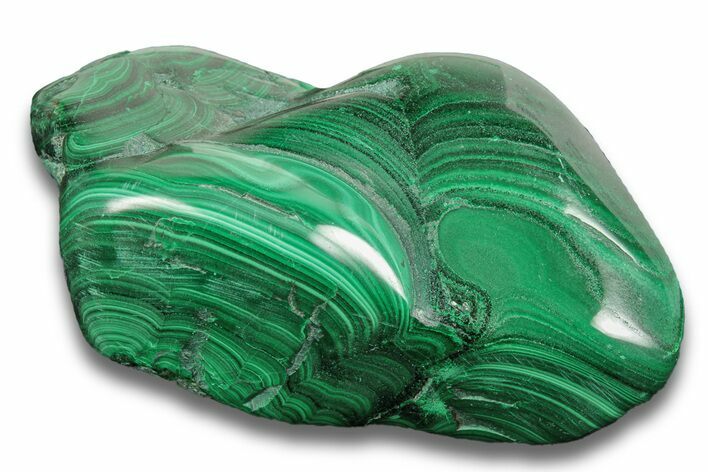 Banded Polished Malachite Specimen - Congo #255245